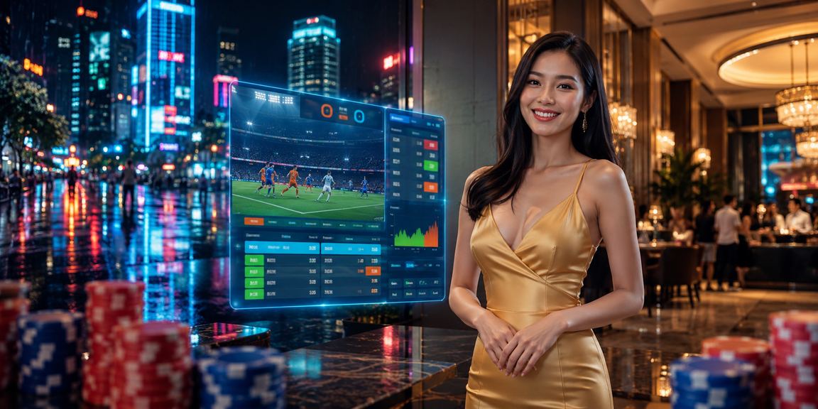 Người dùng tại Thành phố Hồ Chí Minh xem bảo mật casino trên màn hình neon